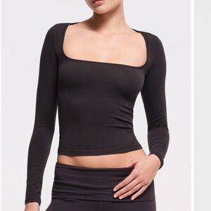 SKIMS Charcoal Long Sleeve Top